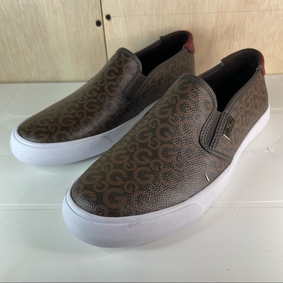 G by Guess Shoes - NEW G by Guess Brown Monogram Slip-on Sneakers